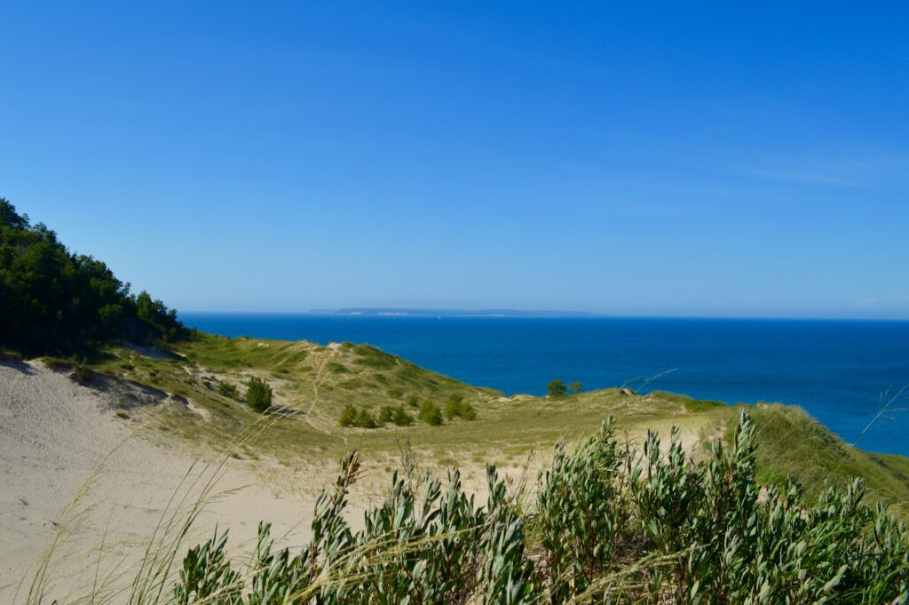 Sandy dunes near a beach