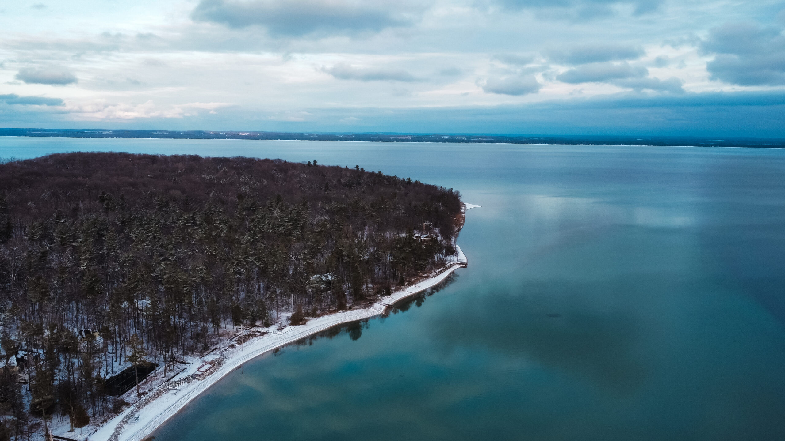 Traverse City shore in winter